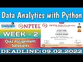 NPTEL 2022 Data Analytics With Python Week 2 Quiz Answers Assignment 2 Answers IIT Roorkee