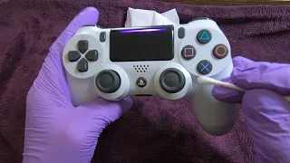 ASMR PS4 Controller CLEANING and DETAILING White De-Stress and Unwind