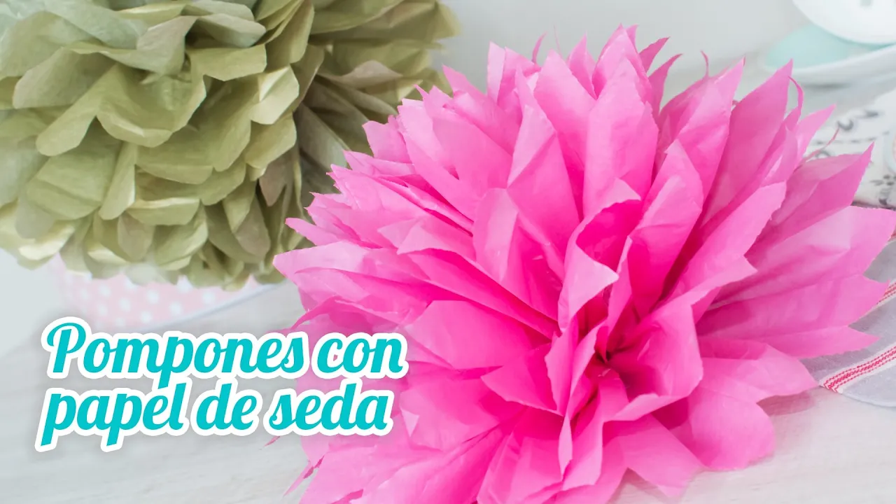 Pompones con papel de seda   #16 Mesa dulce para Baby Shower   Quiero Cupcakes!