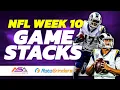 NFL DFS TOP GPP GAME STACKS DRAFTKINGS WEEK 10 ADVANCED SPORTS ANALYTICS - ROTOGRINDERS