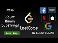 Count Binary Substrings O n Time O 1 Space 696 LeetCode LeetCode Explore Day 23