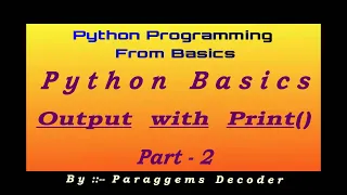 Output Statement or Print Function in Python Print in Python Part 2 Python Tutorial 18