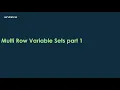 Multi Row Variable Set