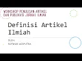 Download Lagu Definisi Artikel Ilmiah