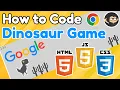 How to code Google Chrome Dinosaur Game in JavaScript HTML CSS