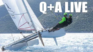 Skegs vs Assymetric Hulls – Which Point Higher? Q+A Live Catamaran Sailing