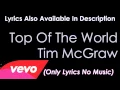 Top Of The World Tim McGraw Lyrics