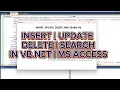 How to insert update delete and search in vb net connects to MS Access insert button at datagrid