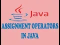 ASSIGNMENT OPERATORS IN JAVA URDU HINDI