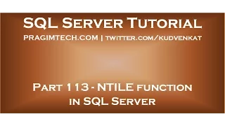 NTILE function in SQL Server
