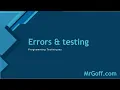 GCSE Computer Science Errors and testing