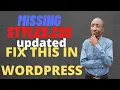 How to fix The theme is missing styles css stylesheet LATEST