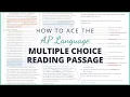 Ace the AP Lang Multiple Choice Reading Passage Annotations Answer Explanations