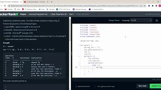 Solution of simple text editor problem of hackerrank weekly contest