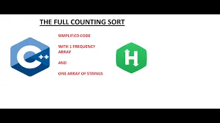 The full counting sort hackerrank solution cpp