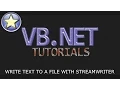 VB NET Tutorial For Beginners - Writing to a File with StreamWriter Visual Basic NET