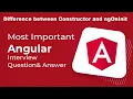 Part-6 Difference between Constructor and ngOnInit Angular interview questions