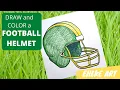 How to DRAW and COLOR a FOOTBALL HELMET