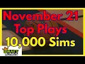 Top NBA DFS Plays Nov 21 based on 10 000 Simulations in Excel