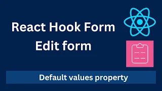 React hook form Default values property for edit form React js javascript