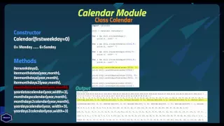 Calendar Module - Python 3 5