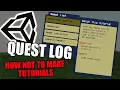How to make quest log How not to make tutorials