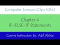 Class 10th Learn Computer Science Chapter 4 IF-ELSE-IF Statements in Urdu