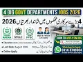 4 Government Department Jobs 2026 Apply Online Male Female Latest Govt Jobs