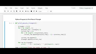 Day 44 Python Program To Print Pascal Triangle