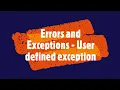 PYTHON - Errors and Exceptions