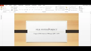 File system object fso in VBScript
