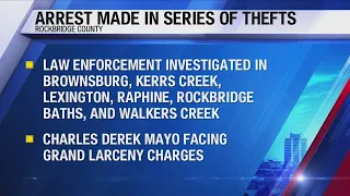 33-year-old arrested in connection to thefts across Rockbridge County