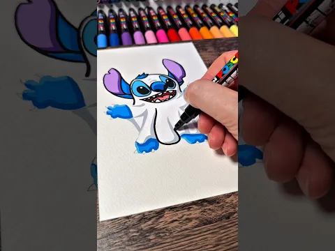 Drawing Ghost Stitch for Halloween 👻🎃 #drawing #art #stitch #halloween