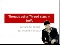 Lecture 38 Threads using Thread Class in Java Hindi