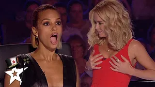 COMEDIC Magician STEALS Amanda Holden s BRA Magician s Got Talent
