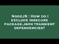 NodeJS How do I exclude insecure package json transient dependencies