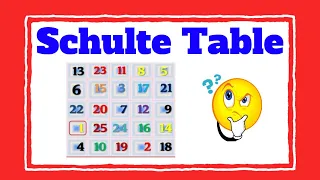 30 Seconds Brain Games Exercises for you schulte table