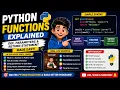 Python Functions Explained def Parameters Return Statement for Beginners