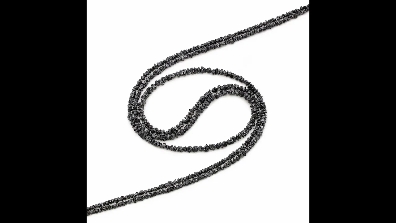 Black Diamond 2mm to 4mm Raw Uncut Nugget Beads (17 Inch)
