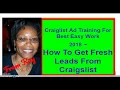How To Get Fresh Leads From Craigslist 2018 - Best Easy Work Training