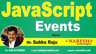 Events in JavaScript Part-2 JavaScript Tutorial Mr Subba Raju