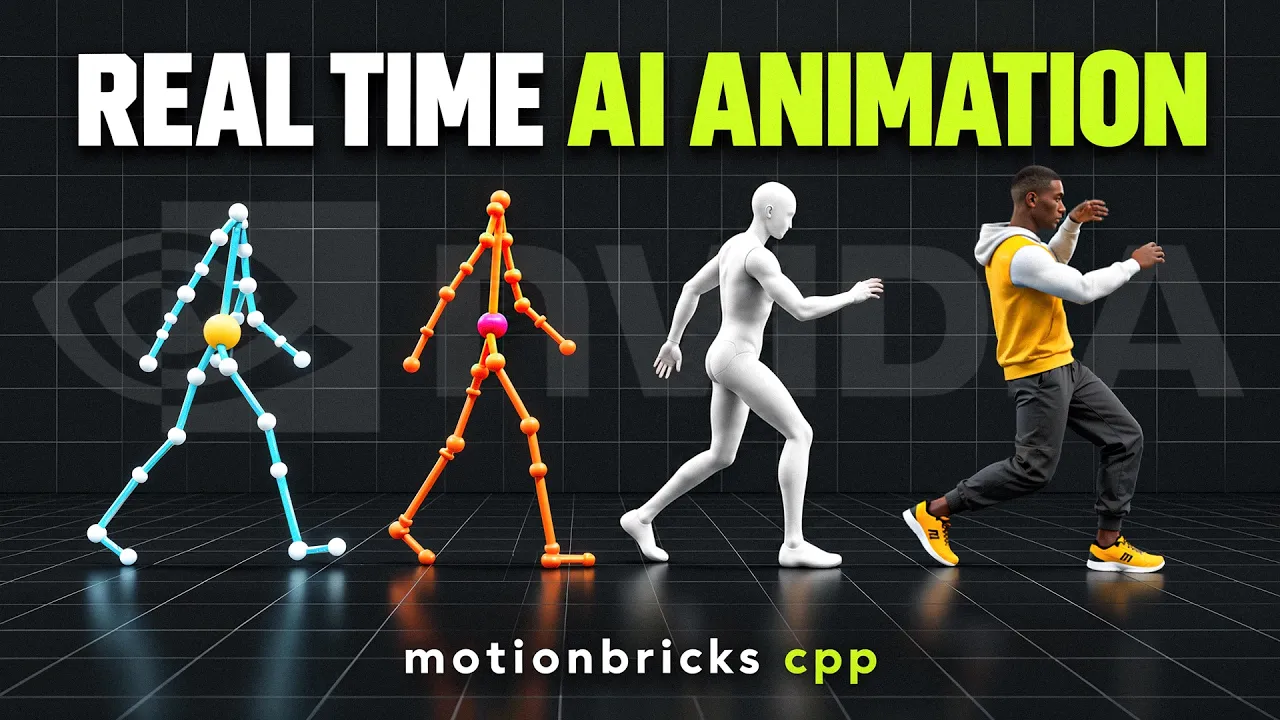 Free and Local Real-Time AI Animation - NVIDIA MotionBricks.cpp: video thumbnail