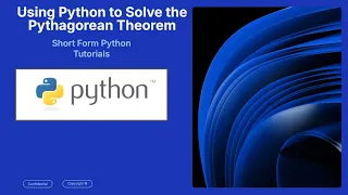 How to Solve the Pythagorean Theorem with Python in under 60 seconds
