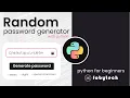 Random password generator with python