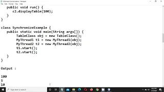 THREADING IN JAVA PART 6 SYNCHRONIZATION IN THREAD OBJECT AND CLASS LOCKING