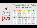 Display Multiplication Table From 1 to 10 in Java Programming
