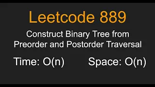 Construct Binary Tree from Preorder and Postorder - Leetcode 889