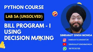 Lab 5a b Bill Calculator Python Unsolved Programs Simranjit Singh Monga