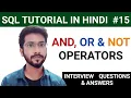 Operators in SQL in Hindi Operators in sql AND OR NOT Operator in SQL