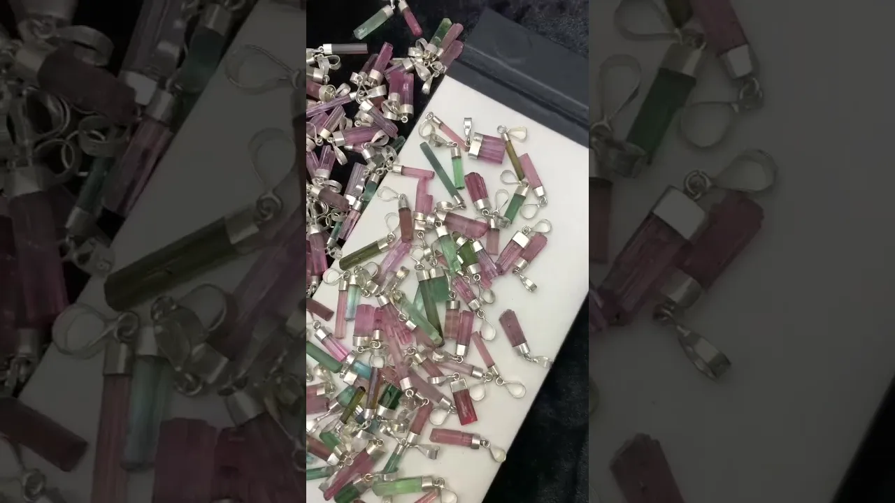 20 Pieces of Tourmaline Crystal Pendants Deal Wholesale